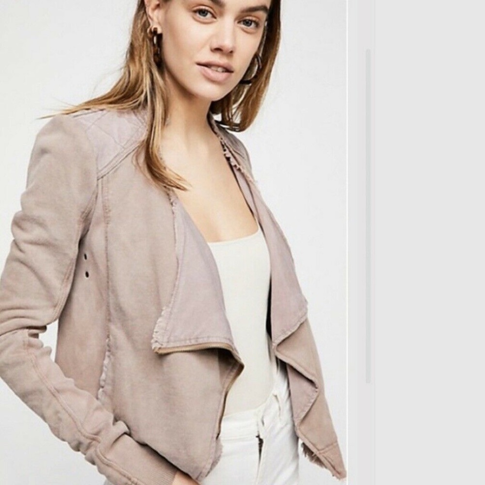 Free People Cotton Shrunken Moto Jacket XS